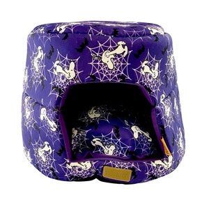 Peanuts Purple Halloween print cozy Dome pet bed Snoopy, spiderwebs, bats